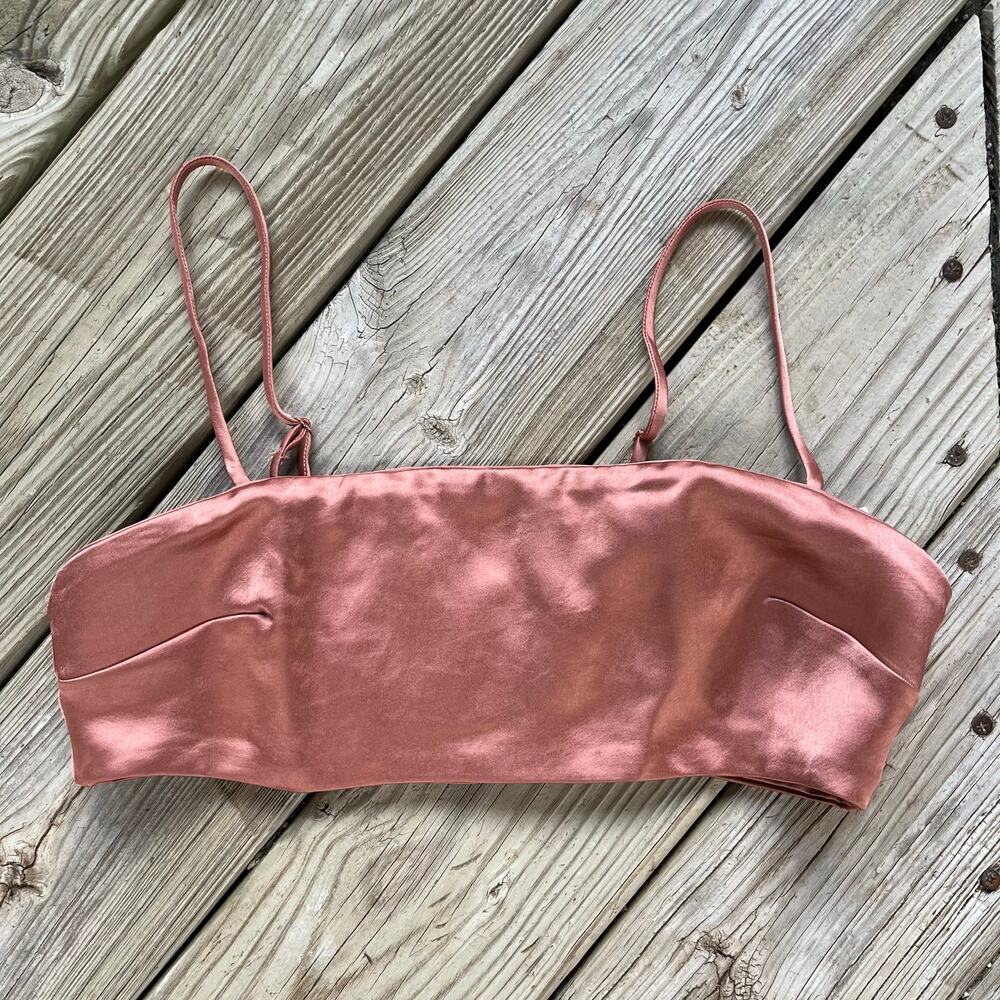 Victoria's Secret Women's Pink Satin Bralette Crop Top Size S. NEW